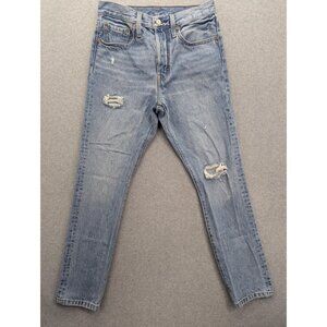 Levis Premium 501 Skinny Jeans Womens W27 L28 Light Wash High Rise Distressed